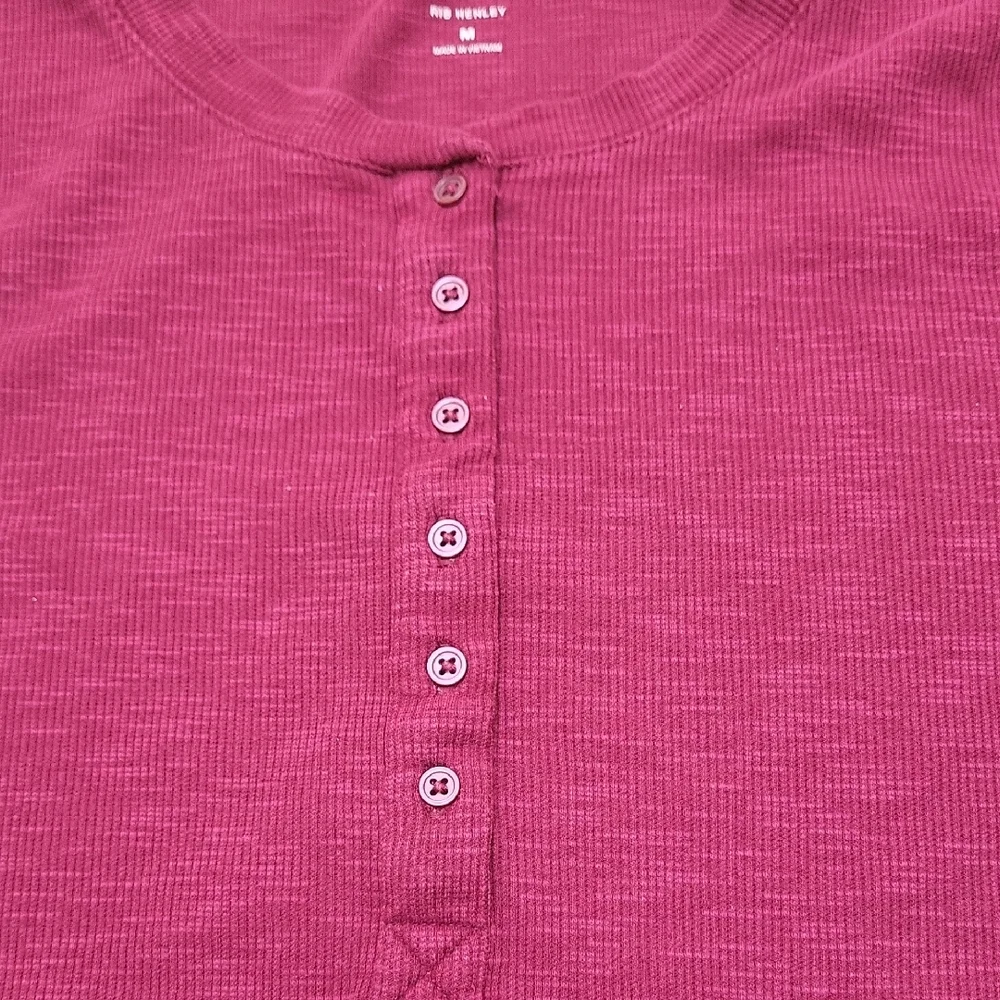 GAP Women's Burgundy Long Sleeve Top - Picture 3 of 5